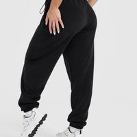 Fleece Oversized Joggers | Black