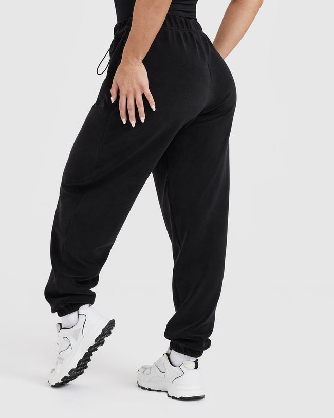 Fleece Oversized Joggers | Black