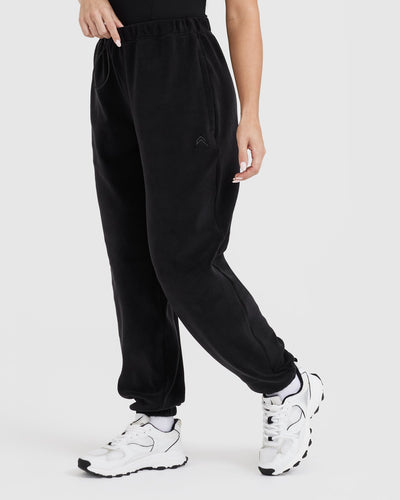 Fleece Oversized Joggers | Black