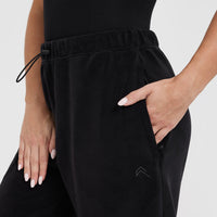 Fleece Oversized Joggers | Black