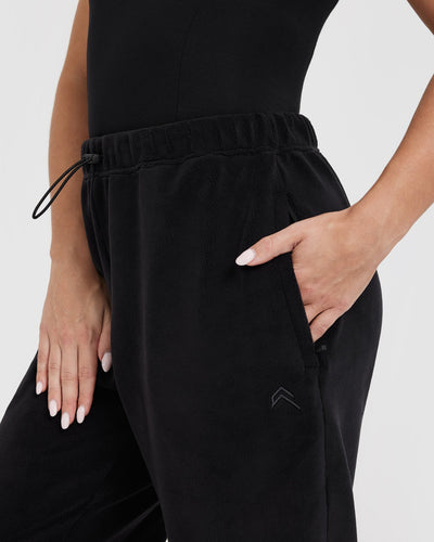 Fleece Oversized Joggers | Black