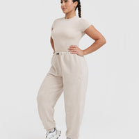 Fleece Oversized Joggers | Sand