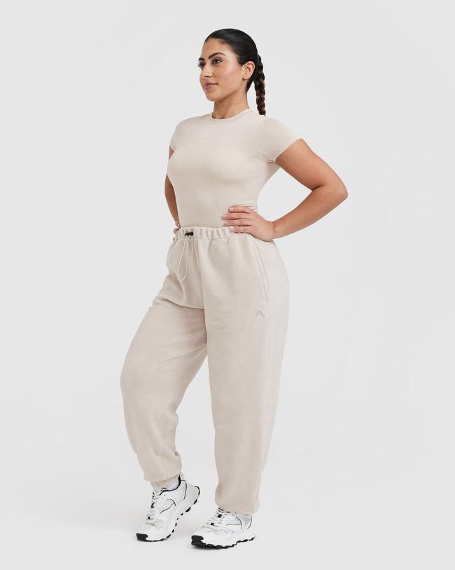 Fleece Oversized Joggers | Sand