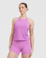 Go To High Neck Loose Crop Tank Top | Orchid Purple
