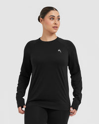 Go To Seamless Loose Long Sleeve Top | Black