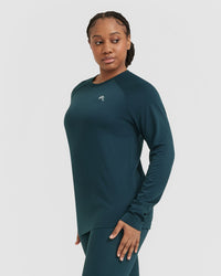 Go To Seamless Loose Long Sleeve Top | Oil Blue