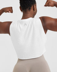 Go To Muscle Crop Vest | White