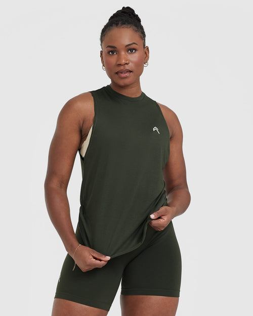 Oner Modal Go To Muscle Vest | Khaki Green