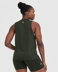 Go To Muscle Vest | Khaki Green