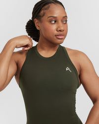 Go To Seamless Fitted High Neck Vest | Khaki