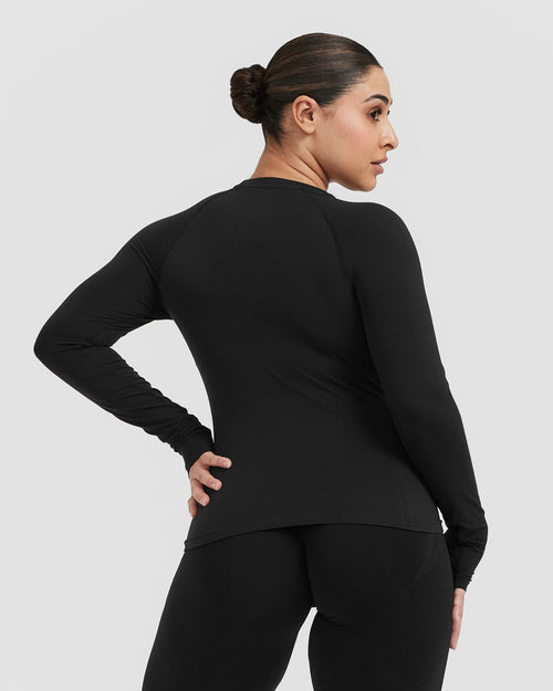 Long Sleeve Workout Tops Wear for Women with Built in Bra, Fitted