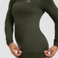 Go To Seamless Fitted Long Sleeve Top | Khaki