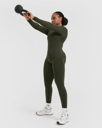 Go To Seamless Fitted Long Sleeve Top | Khaki
