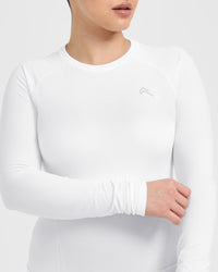 Go To Seamless Fitted Long Sleeve Top | White