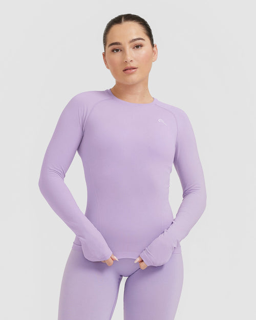 Oner Modal Go To Seamless Fitted Long Sleeve Top | Wisteria Purple