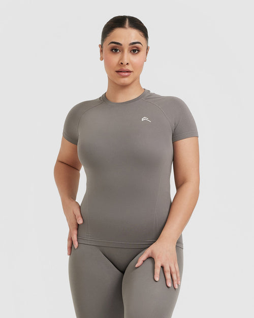 Oner Modal Go To Seamless Fitted Top | Ash Grey