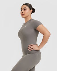 Go To Seamless Fitted Top | Ash Grey