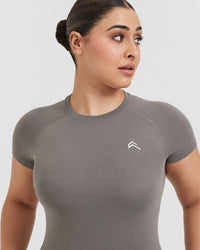 Go To Seamless Fitted Top | Ash Grey