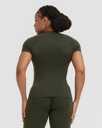 Go To Seamless Fitted Top | Khaki