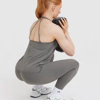 Go To Strappy Loose Vest | Ash Grey