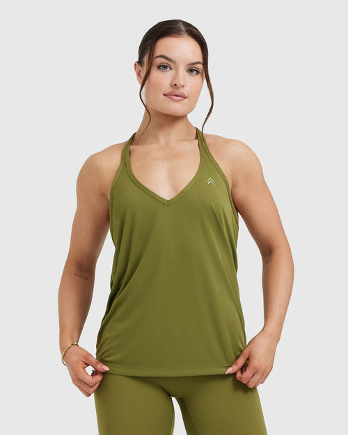 Oner Modal Go To Strappy Loose Vest | Olive Green