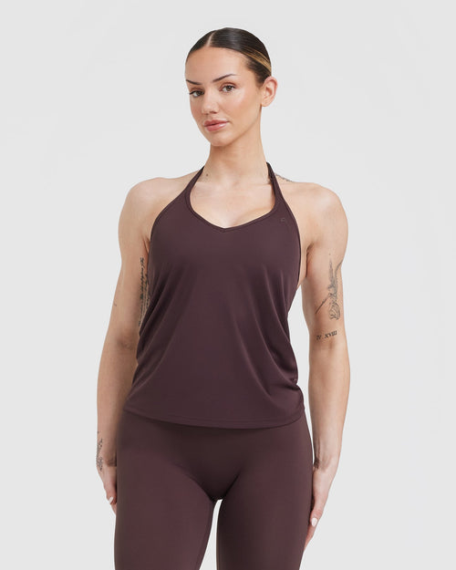 Oner Modal Go To Strappy Loose Vest | Plum Brown