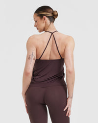 Go To Strappy Loose Vest | Plum Brown