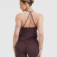 Go To Strappy Loose Vest | Plum Brown