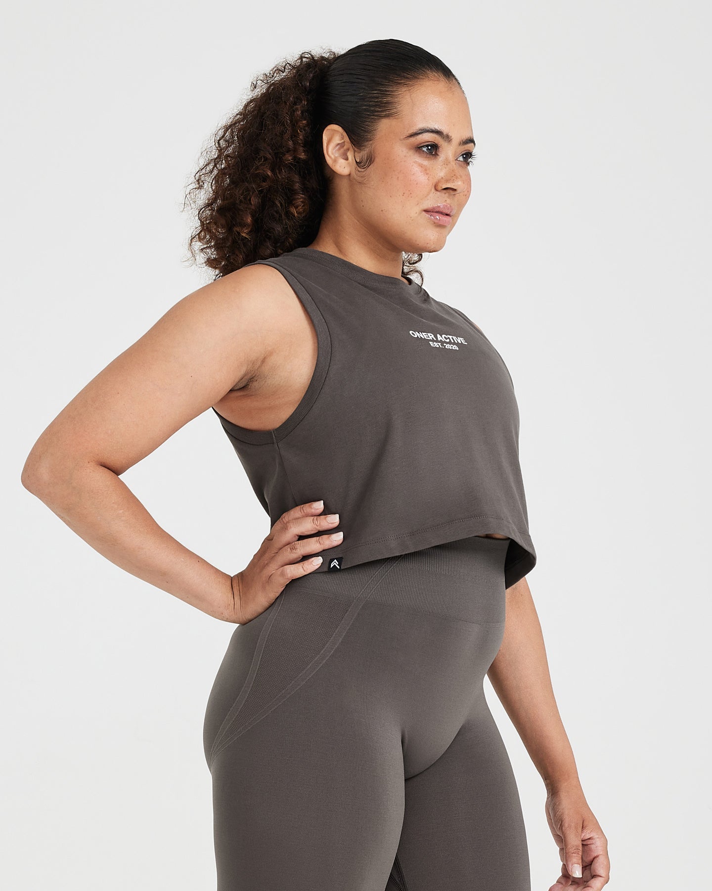 Graphic Workout Tanks Women's Deep Taupe Oner Active US