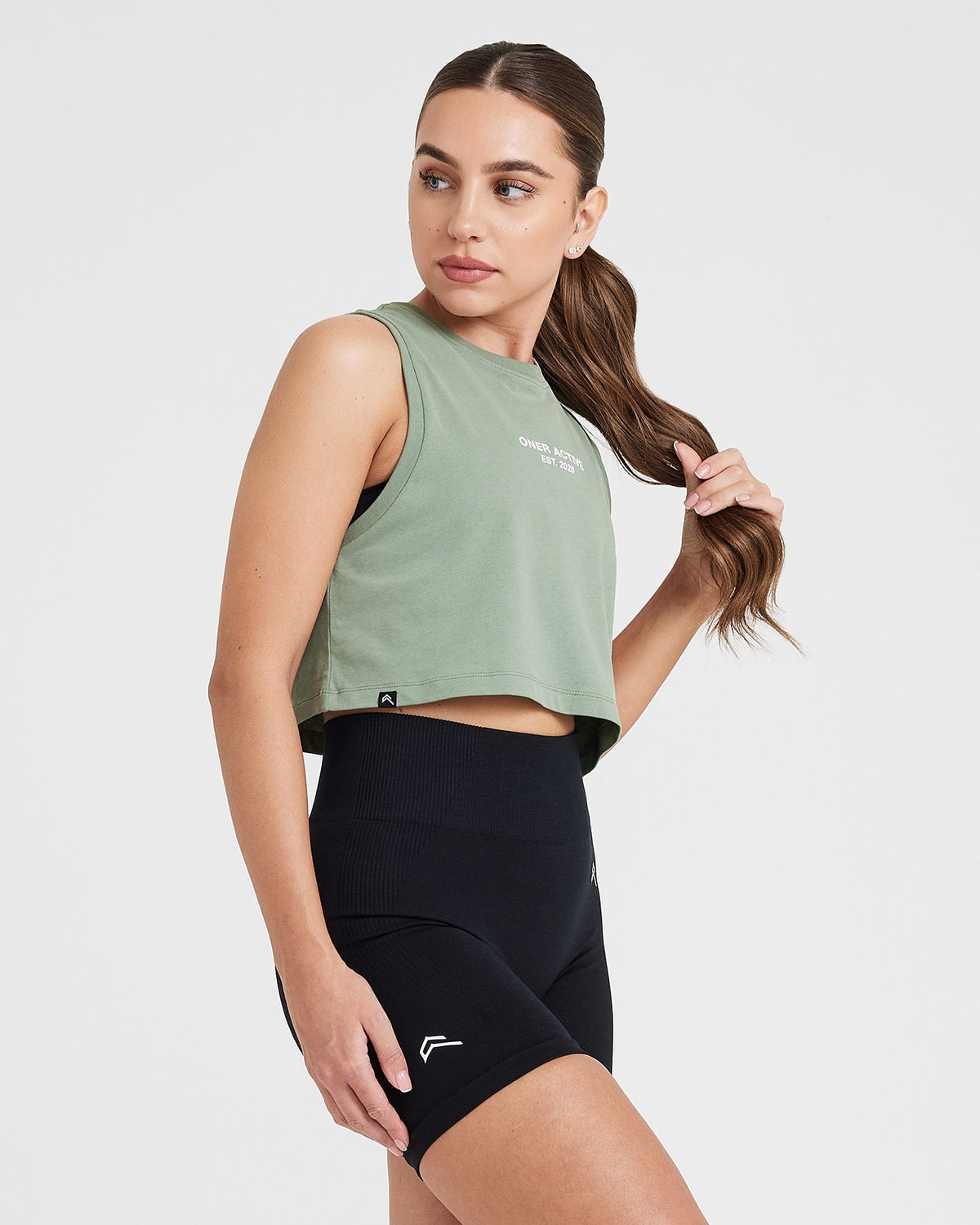 Cropped Jersey Tank Top Womens - Washed Sage | Oner Active US