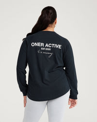 Classic Oversized Long Sleeve Tee | Black