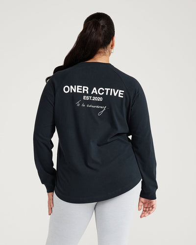 Classic Oversized Long Sleeve Tee | Black
