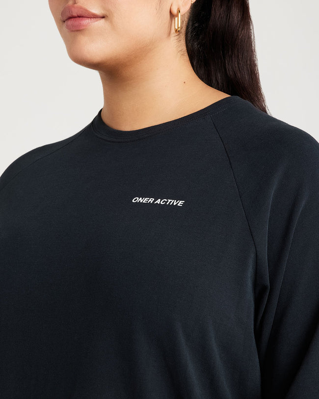Classic Oversized Long Sleeve Tee | Black