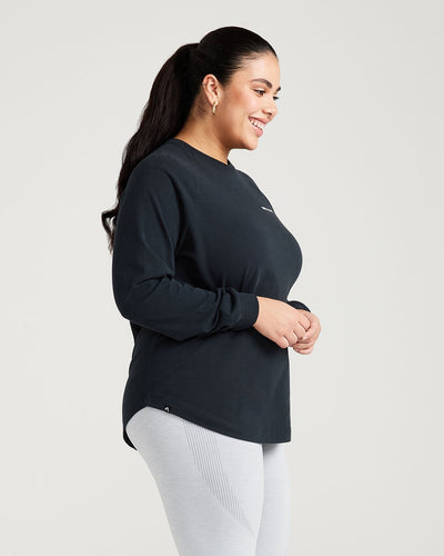 Classic Oversized Long Sleeve Tee | Black