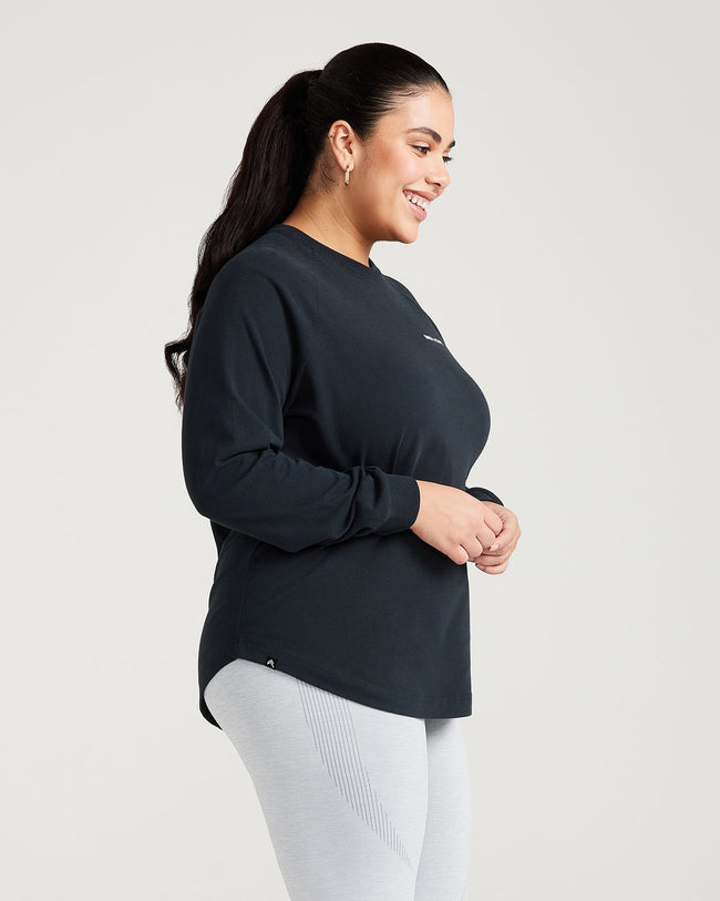 Classic Oversized Long Sleeve Tee | Black