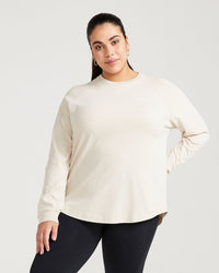 Classic Oversized Long Sleeve Tee | Sand