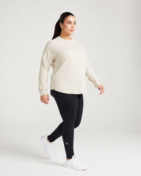 Classic Oversized Long Sleeve Tee | Sand
