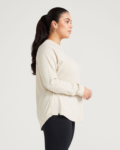 Classic Oversized Long Sleeve Tee | Sand