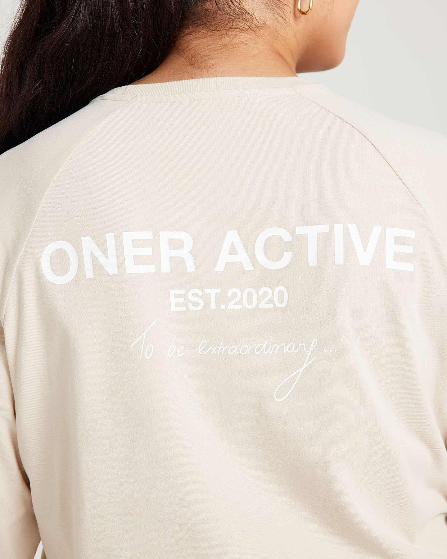 Classic Oversized Long Sleeve Tee | Sand