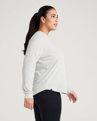 Classic Oversized Long Sleeve Tee | Silver Marl