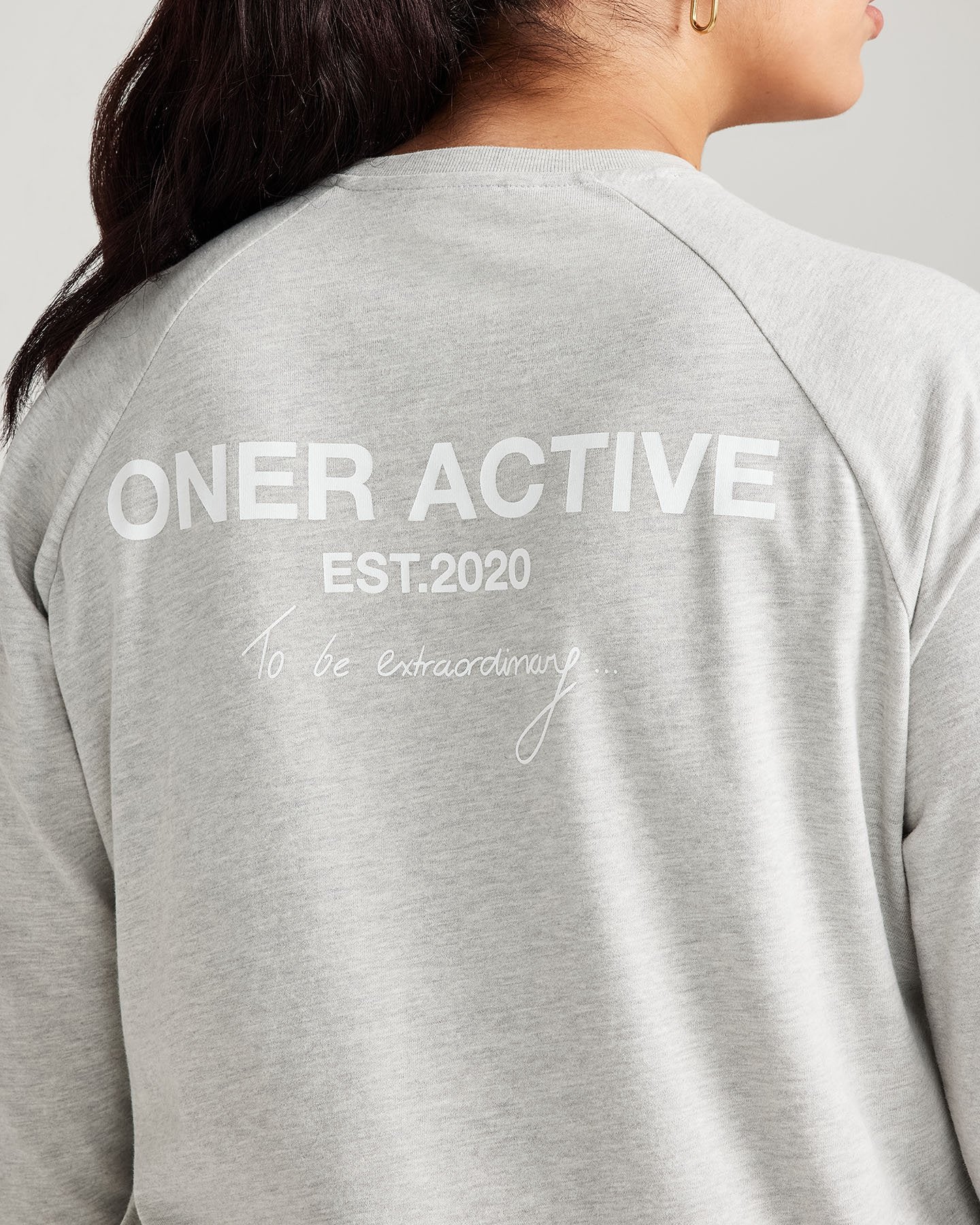Classic Oversized Long Sleeve Tee | Silver Marl
