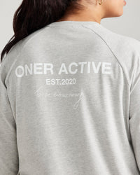 Classic Oversized Long Sleeve Tee | Silver Marl