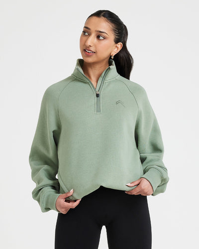 Oversized Half Zip Sweatshirt Women - Sage | Oner Active US