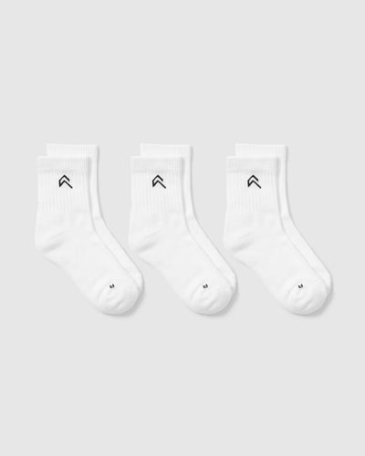 Women's Sports Socks White (3 Pack) - Mid Crew Socks | Oner Active US