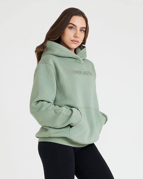 su_do スード wide sweat「HARVARD」light green Vintage Olive Oversized Hoodie. – WATC STUDIO