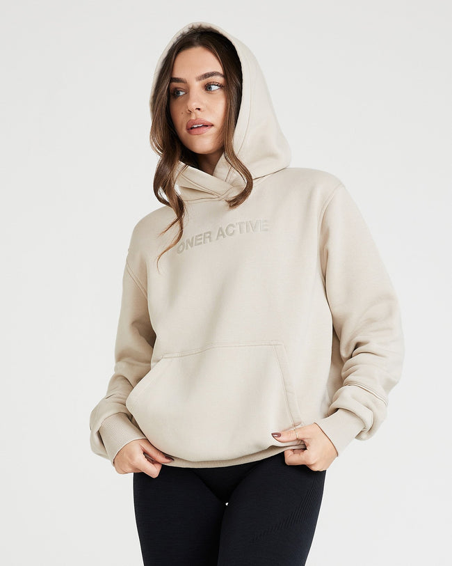 Classic Lounge Oversized Hoodie Sand
