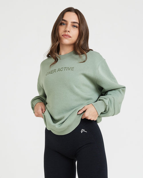 green oversized Sweatshirt with ribbed leggings-2 - 50 IS