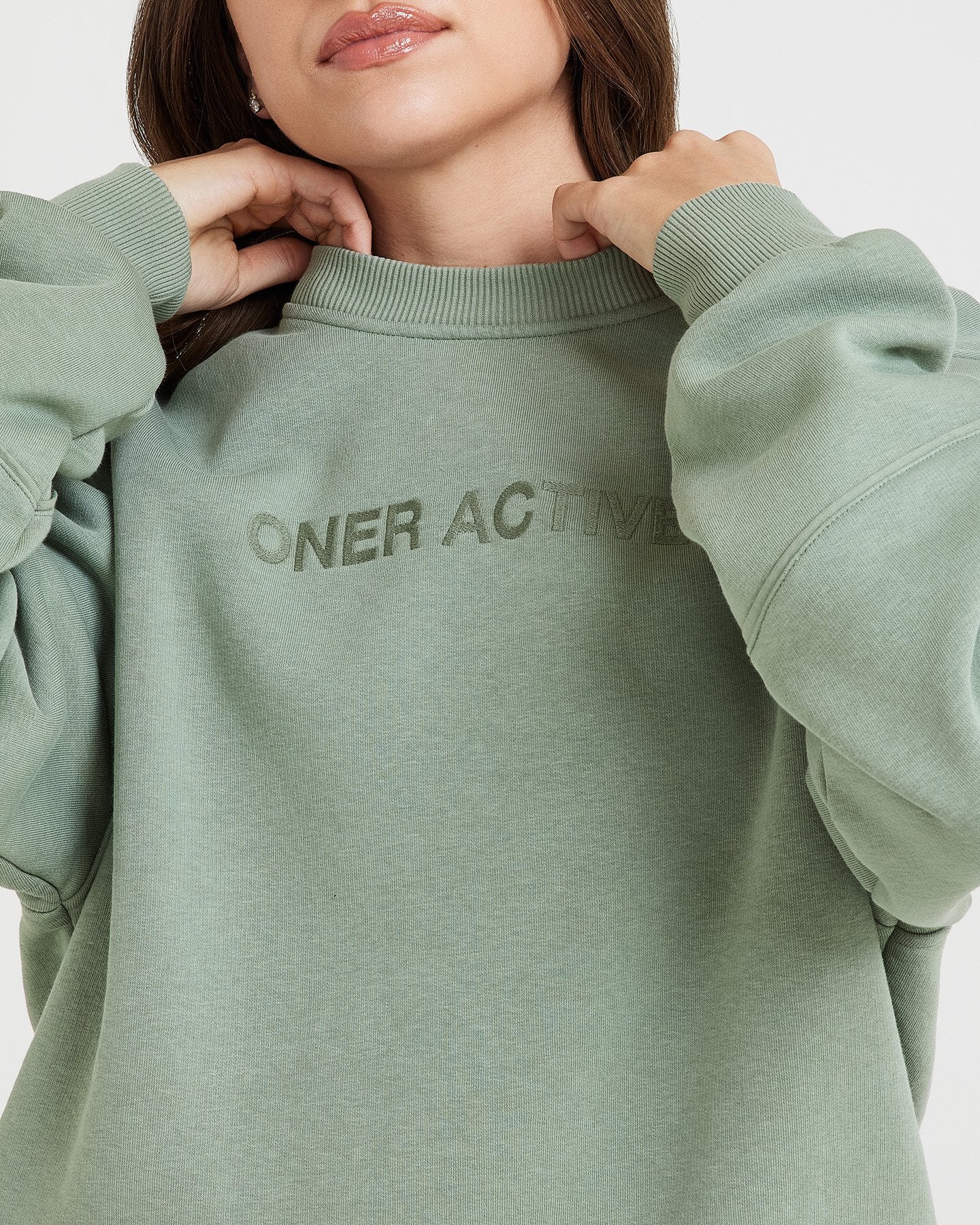 Women's CREWNECK PULLOVER - SAGE Green | Oner Active US