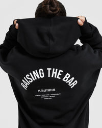 Raising the Bar Graphic Unisex Oversized Hoodie | Black