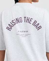 Raising The Bar Graphic Unisex T-Shirt | Light Grey Marl